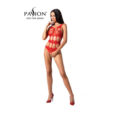 Body ouvert résille BS083 - Rouge|Lingerie et Vêtement Femme|NatureCoquine