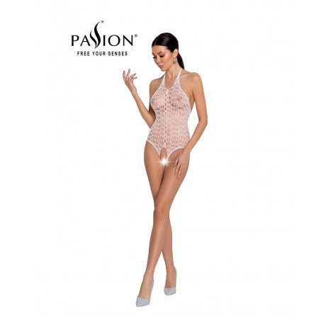 Body résille ouvert BS087 - Blanc|Lingerie et Vêtement Femme|NatureCoquine