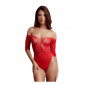 Body fendu rouge résille et strass - Le Désir|Lingerie et Vêtement Femme|NatureCoquine