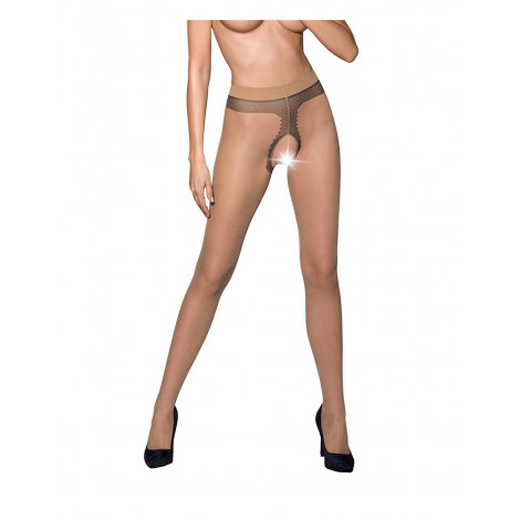 Collants ouverts TI010 20 deniers - beige|Lingerie et Vêtement Femme|NatureCoquine