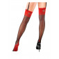 Bas couture Carmen noir et rouge - Anne d'Alès|Lingerie et Vêtement Femme|NatureCoquine