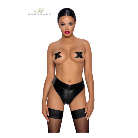 Culotte tanga zipée en wetlook F260|Lingerie et Vêtement Femme|NatureCoquine