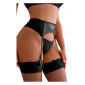 Porte-jarretelles wetlook avec string noir|Lingerie et Vêtement Femme|NatureCoquine