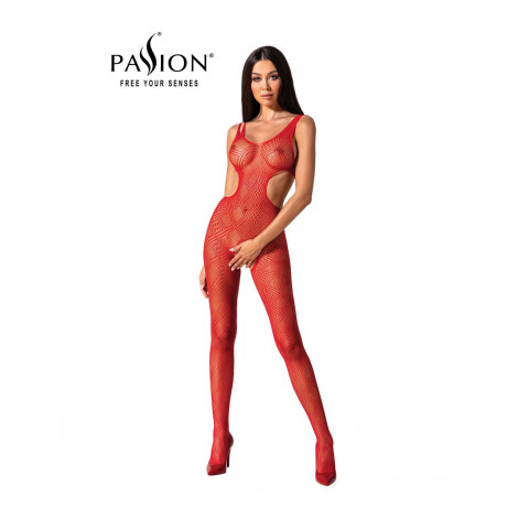 Combinaison résille BS085 - Rouge|Lingerie et Vêtement Femme|NatureCoquine