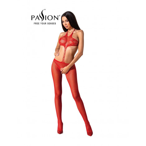 Combinaison résille BS080 - Rouge|Lingerie et Vêtement Femme|NatureCoquine