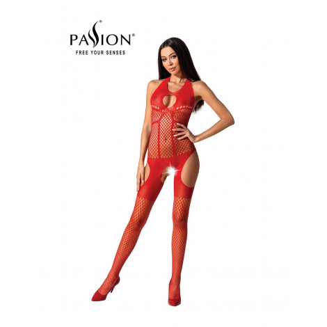 Combinaison résille BS079 - Rouge|Lingerie et Vêtement Femme|NatureCoquine