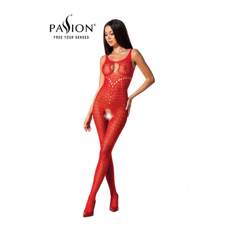 Combinaison résille BS078 - Rouge|Lingerie et Vêtement Femme|NatureCoquine