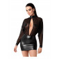 Mini robe Opium F348 wetlook et tulle|Lingerie et Vêtement Femme|NatureCoquine