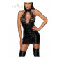 Robe wetlook et dentelle F224|Lingerie et Vêtement Femme|NatureCoquine