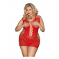 Robe rouge moulante ajourée filet Paris Hollywood|Lingerie et Vêtement Femme|NatureCoquine