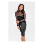 Robe moulante Sublime F310 wetlook et tulle floqué|Lingerie et Vêtement Femme|NatureCoquine