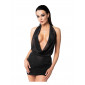 Mini robe dos nu Luminara F351 en résille pailletée|Lingerie et Vêtement Femme|NatureCoquine