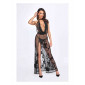 Robe longue dos nu Divinity F312 tulle floqué|Lingerie et Vêtement Femme|NatureCoquine