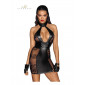 Robe courte dos nu tulle et wetlook F238|Lingerie et Vêtement Femme|NatureCoquine