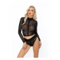 Top manches longues zippé en tulle léopard F289|Lingerie et Vêtement Femme|NatureCoquine