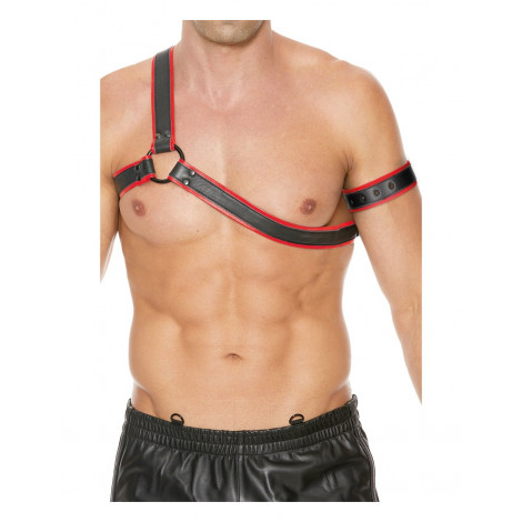 Harnais Gladiator rouge et noir - Ouch!|Lingerie et Vêtement Homme|NatureCoquine