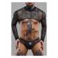 Crop top tulle noir transparent - Regnes|Lingerie et Vêtement Homme|NatureCoquine