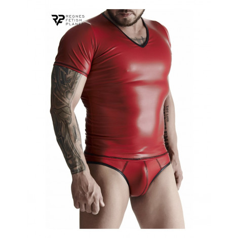 T-shirt wetlook rouge - Regnes|Lingerie et Vêtement Homme|NatureCoquine