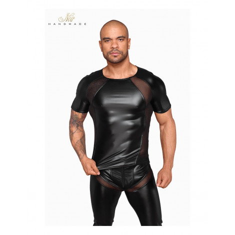 T-shirt wetlook et filet H056|Lingerie et Vêtement Homme|NatureCoquine