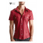 Chemise manches courtes wetlook rouge Carlo - Regnes|Lingerie et Vêtement Homme|NatureCoquine