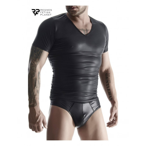 T-shirt wetlook noir - Regnes|Lingerie et Vêtement Homme|NatureCoquine