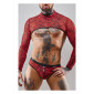Crop top tulle zébré rouge et noir - Regnes|Lingerie et Vêtement Homme|NatureCoquine