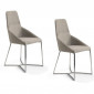 Lot de 2 Chaises Design en Tissu "Tania" 91cm Gris|Chaise|Paris Prix