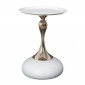 Table d'Appoint Design "Portebello" 54cm Blanc & Or|Table Basse|Paris Prix