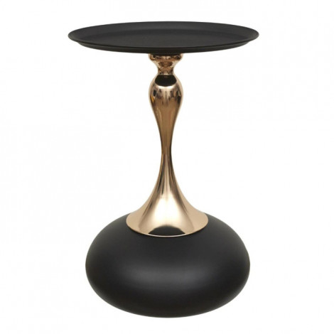 Table d'Appoint Design "Portebello" 54cm Noir & Or|Table Basse|Paris Prix