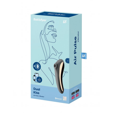 Stimulateur Dual Kiss noir - Satisfyer|Stimulateur Point G|NatureCoquine
