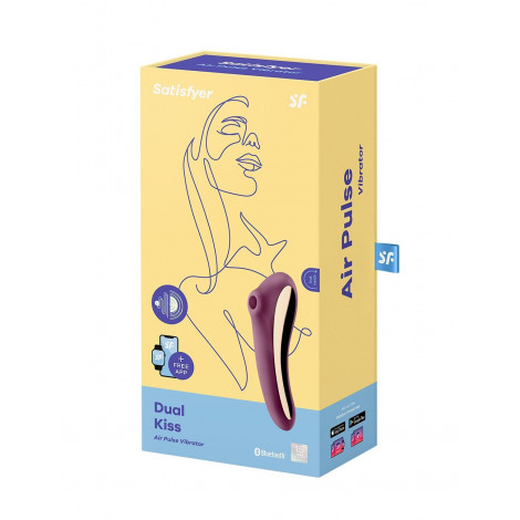 Stimulateur Dual Kiss bordeaux - Satisfyer|Stimulateur Point G|NatureCoquine