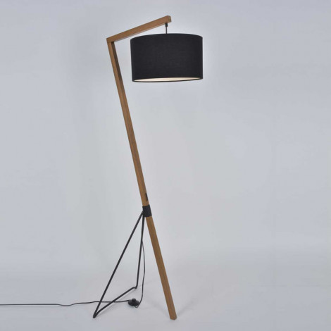 Lampadaire pied chevalet noir et bois|Lampadaire|Lampe Avenue