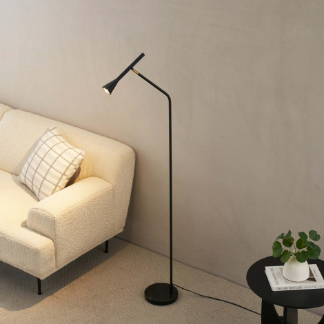 Lampadaire minimaliste grande liseuse noire 150 cm - Holen|Lampadaire|Kosilum
