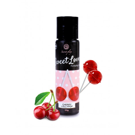 Lubrifiant comestible sucette à la cerise - 60 ml|Gel et Lubrifiant|NatureCoquine