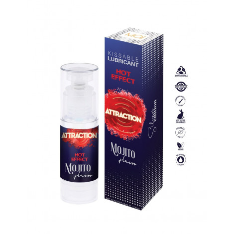 Lubrifiant embrassable Hot Effect Mojito - Attraction|Gel et Lubrifiant|NatureCoquine