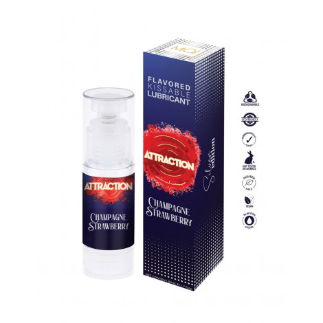 Lubrifiant embrassable parfum vin pintillant et fraise - Attraction|Gel et Lubrifiant|NatureCoquine