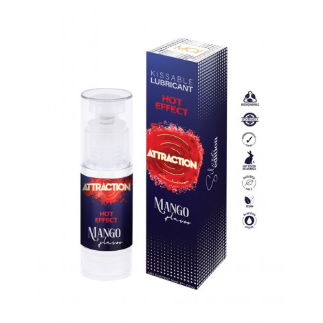 Lubrifiant embrassable Hot Effect Mangue - Attraction|Gel et Lubrifiant|NatureCoquine