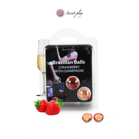 2 Brazilian Balls - fraise & champagne|Gel et Lubrifiant|NatureCoquine