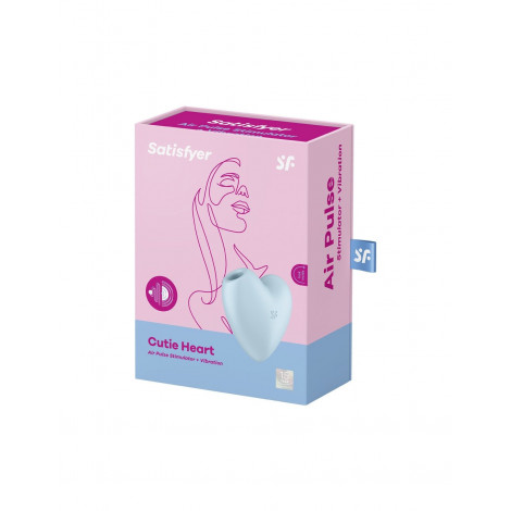 Double stimulateur Cutie Heart bleu - Satisfyer|Stimulateur Clitoridien|NatureCoquine