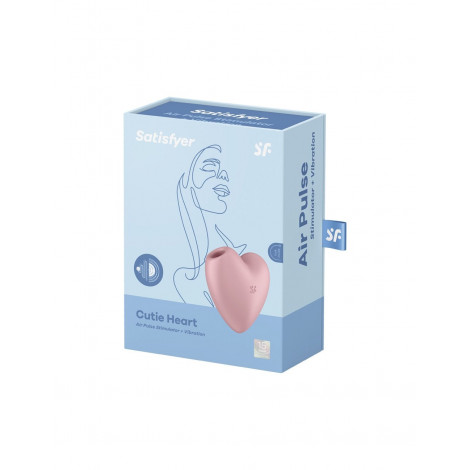 Double stimulateur Cutie Heart rose - Satisfyer|Stimulateur Clitoridien|NatureCoquine