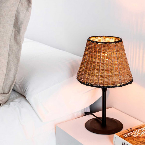 Lampe de table Sumba en métal et rotin|Lampes à poser|Lampe Avenue