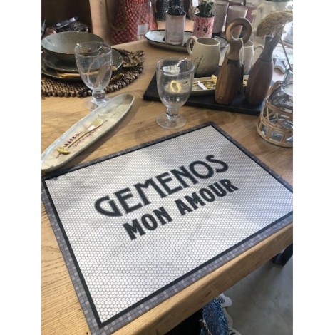 SET DE TABLE RECTANGLE PVC GÉMENOS MON AMOUR