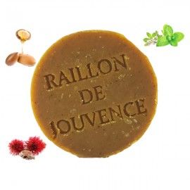 Raillon de Jouvence - Shampoing Solide ,Ricin, Menthe Poivrée, Argan