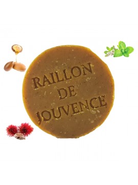Raillon de Jouvence - Shampoing Solide ,Ricin, Menthe Poivrée, Argan