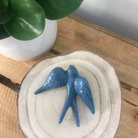 Hirondelle céramique Bleu Pétrole