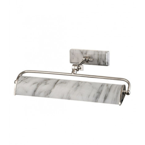 Applique à tableau Winchfield Acier Nickel poli, effet marbre blanc.|Appliques murales|Luminaire Center