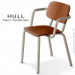 Fauteuil design HULL, structure acier peint, assise dossier multiplis de bois hêtre vernis, pour école, cantine, collectivités.|Fauteuil / Chauffeuse|100chaises