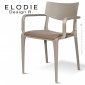 Fauteuil confort design ELODIE, structure et piétement 4 pieds avec accoudoirs plastique couleur, pour extérieur.|Fauteuil / Chauffeuse|100chaises