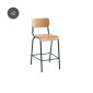 Lot 2 chaises de bar PANTONE vert olive et placage frêne pieds métal|Chaise|Baita Home