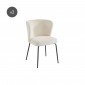 Lot de 2 chaises ZOE tissu bouclette écru pieds métal noir|Chaise|Baita Home